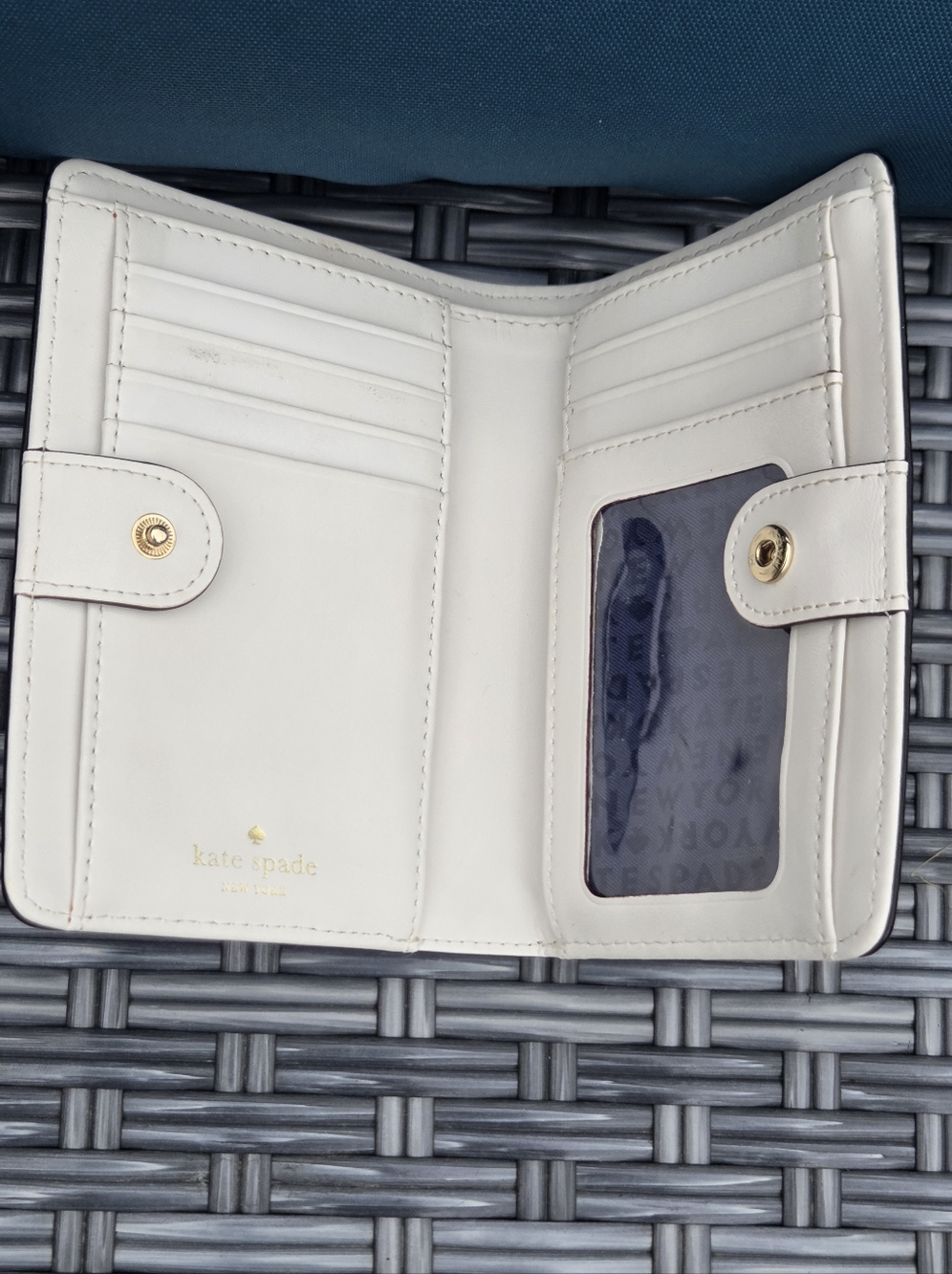 Kate Spade New York Grove Street Tellie Embossed Leather Wallet Black/Cement 067 - Picture 10 of 11